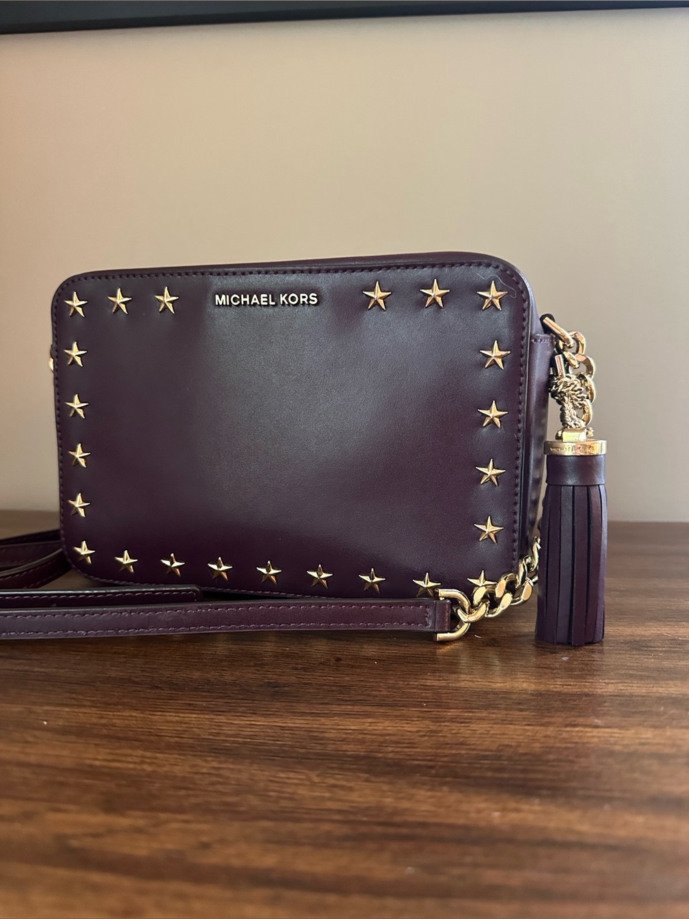 Michael Kors Ginny Star Purple Camera Bag